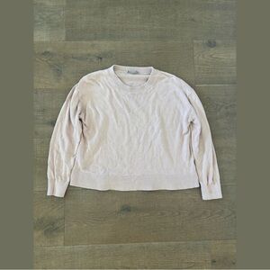 everlane long sleeve pink knit crew neck top
